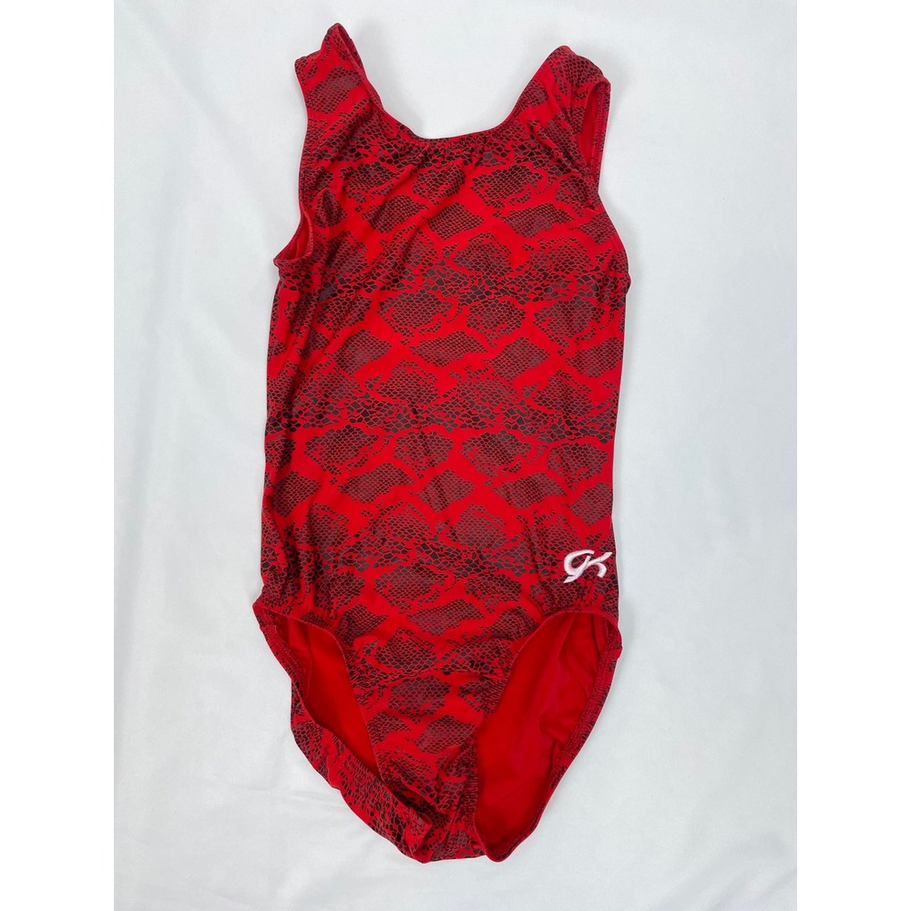 GK Leotard Adult Medium‎ AM Red Black Gymanstics Sleeveless Dance